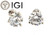  Diamond Stud Earrings IGI Certified Lab Grown 2.20 Carat D VS1 Ideal 2ct Martini Screwback 14K White Gold 