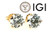  Diamond Stud Earrings Solitaire 3.28 Carat F VS2 Ideal Cut Lab Grown IGI Certified 3ct Martini 14K Yellow Gold 