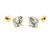  Diamond Stud Earrings Solitaire 3.28 Carat F VS2 Ideal Cut Lab Grown IGI Certified 3ct 4 Prong Screwback 14K Yellow Gold 
