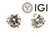 Diamond Stud Earrings 3 Carat D VS1 Round Ideal IGI Certified 3ct Martini Scewback 14K Yellow Gold
