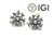  Diamond Stud Earrings Solitaire 3.26 Carat F VS1 Ideal Cut Lab Grown IGI Certified 3ct Martini 14K Yellow Gold 