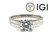  Cathedral Diamond Engagement Ring IGI Lab Created 1.22ct D-VS Ideal Sitara 18K 