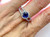  Sapphire Diamond Engagement Ring 2.12ct Split Shank 14K White Gold Birthstone 