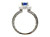  Sapphire Diamond Engagement Ring 1.65ct Engraved 14K White Gold Birthstone 