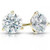  Diamond Stud Earrings 4.03 Carat D VS2 Ideal Cut Lab Grown IGI Certified HPHT 3 Prong Guardian Back 14K Yellow Gold 