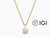  Diamond Pendant Necklace 3 Carat F VS1  Ideal Chain IGI 4 Prong 3ct Lab Grown 14K Yellow Gold 