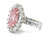 Fancy Vivid Pink Diamond Engagement Ring 13.50 Carat Halo IGI Lab Grown Platinum