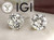 Diamond Stud Earrings 4 Carat Lab Grown IGI Certified D VVS2 Ideal 4ct 14K 4 Prong White Gold