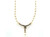 Pearl Diamond Necklace 5mm Pearl 16 Inch Pink/White Strand of Pearls Yellow Gold