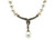 Pearl Diamond Necklace 5mm Pearl 16 Inch Pink/White Strand of Pearls Yellow Gold