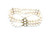 Pearl Bracelet 14K Yellow Gold Clasp 6.5mm Triple Pearl Strand 8 Inch