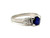  Art Deco Sapphire Diamond Engagement Ring .72ct Antique Platinum KSK 1947 