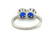 Edwardian 2 Stone Sapphire Ring Platinum 2 Carat Antique 1900s Original
