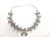 Charlie John Turquoise Coral  Squash Blossom Necklace Navajo Sterling Silver