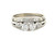 Art Deco Platinum Diamond 2 Stone Ring Wedding Band Set Mined .75ct Original 1940's