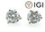 Diamond Stud Earrings 2 Carat D VS2 Certified Lab Created IGI Ideal 2ct Martini 14K White Gold   Diamond Stud Earrings 2 Carat D VS2 Certified Lab Created IGI Ideal 2ct Martini 14K White Gold