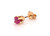  Ruby Single Stud Earring .35ct Round 14K Yellow Gold July Birthstone 