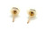 Button Pearl Stud Earrings 6.5mm Yellow Gold