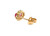  Ruby Diamond Halo Single Stud Earring 1/2ct 14K Yellow Gold Oval Cut 