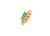 Emerald Diamond Halo Single Stud Earring .42ct 14K Yellow Gold Oval Cut