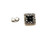 Black Diamond Halo Single Stud Earring .30ct White Gold Pushback