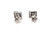  Black Diamond Halo Stud Earrings .60ct White Gold Pushback 