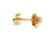 Single Starburst Diamond Stud Earring Mined RBC 14K Yellow Gold