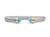 David Yurman Blue Topaz Bangle Cable Bracelet 7mm Sterling Silver 14K Gold