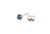  Fancy Blue Diamond Single Stud Earring Mined .13ct 14K White Gold 4 Prong 