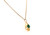 Victorian Emerald Seed Pearl Pendant Necklace Square Cut 14K Original 1880's 