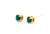  Emerald Stud Earrings .50ct Round 14K Yellow Gold May Birthstone 