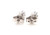 Diamond Stud Buttercup Earrings .10ct Round Brilliant 14K White Gold 