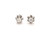  Diamond Stud Buttercup Earrings .10ct Round Brilliant 14K White Gold 