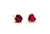  Brand New Heart Ruby Stud Earrings 1.10ct Round 14K White Gold July Birthstone 