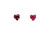 Brand New Heart Ruby Stud Earrings 1.10ct Round 14K White Gold July Birthstone