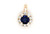 Sapphire and Diamond Pendant Mined Diamond Halo 1.51ct 14K Brand New
