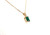 Emerald Solitaire Pendant Necklace 1.80ct May Birthstone 14K Yellow Gold Emerald Cut