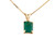 Emerald Solitaire Pendant Necklace 1.80ct May Birthstone 14K Yellow Gold Emerald Cut