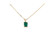 Emerald Solitaire Pendant Necklace 1.80ct May Birthstone 14K Yellow Gold Emerald Cut
