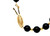  Strand of Onyx Gemstone 34 Inch Necklace 6.1mm 14K Yellow Gold 