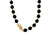  Strand of Onyx Gemstone 34 Inch Necklace 6.1mm 14K Yellow Gold 