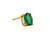  Emerald Single Stud Earring 1ct Oval 14K Yellow Gold May Birthstone 