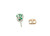  Emerald Single Stud Earring 1/2ct Oval 14K White Gold May Birthstone 