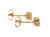  Natural Chocolate Diamond Stud Earrings .25cttw Princess Cut 14K Yellow Gold 