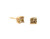  Natural Chocolate Diamond Stud Earrings .25cttw Princess Cut 14K Yellow Gold 