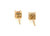  Natural Chocolate Diamond Stud Earrings .25cttw Princess Cut 14K Yellow Gold 