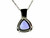  Tanzanite Diamond Trillion Cut Pendant Necklace 3.12ct 14K White Gold 