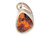 Genuine Amber Cabochon Necklace Pendant Sterling Silver 925