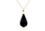 Natural Black Onyx Teardrop Briolette Pendant 26mm Faceted 14K Yellow Gold
