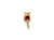 Natural Diamond Single Stud Earring .12ct Princess Cut 14K Yellow Gold